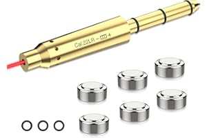 EZAIMING .22LR/.177 Cal Red Laser Bore Sight with Extra Batteries, End Barrel Bore Sighter for Scope Sighting and Zeroing Optics