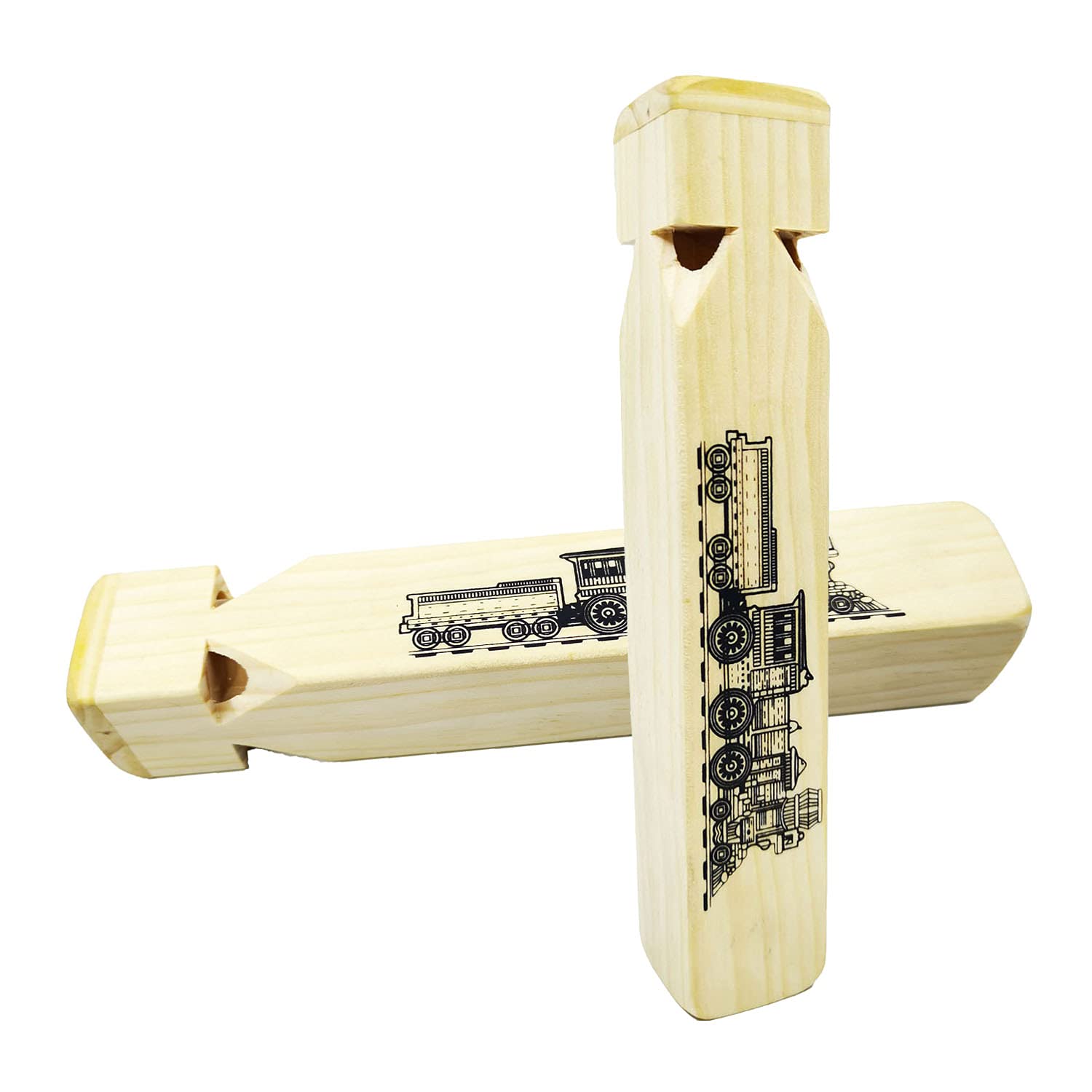2 PCS-Wooden Train Whistle Musical Toy for Kids (4 Tone)