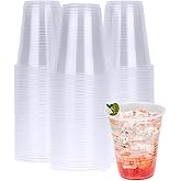 RACETOP 300 pack 12 oz Disposable Plastic Cups, Clear Plastic Cups Bulk, Transparent for Wedding, Thanksgiving, Birthday, Halloween, Christmas Party