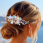 Unicra Silver Starfish Hair Comb Sea Shell Bridal Wedding Hair Pieces Pearl Mermaid Hair Accessories for Women and Brides