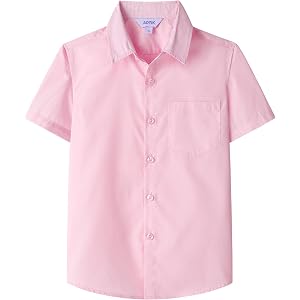 AOTIK Boys Lightweight Button Down Shirt Short Sleeve Casual Dress Shirt | Breathable, Chest Pocket, Collared, Summer Beach,