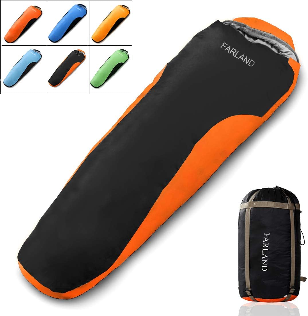 FARLAND Sleeping Bags 20℉ for Adults Teens Kids with Compression Sack Portable and Lightweight for 3-4 Season Camping, Hiking,Waterproof, Backpacking and Outdoors