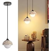 Fivemengo Natural Stone Pendant Light 5.9in, Mini Wabi Sabi Pendant Light 2 Pack, Mini Nordic Hanging Stone Lamp Lighting Fix