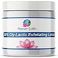 Planet Eden 20% Gly-Lactic Glycolic & Lactic Face and Body Skin Cream Lotion - 10% Glycolic and 10% lactic Acid for Exfoliation (2 oz) - Sun Spots, Wrinkles, Uneven Skin tone, Enlarged Pores