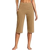 ISEEGZ 15"/ 18"/ 21" Capri Pants for Women High Waist with Pockets Women's Capris Workout Yoga Pants Loose Straight Leg