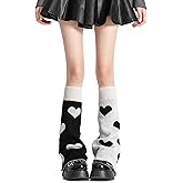 WODECASA Girls Kawaii Leg Warmers Knitted Flared Leg Sleeves Goth Crochet Baggy Cuff Ankle Heap Socks