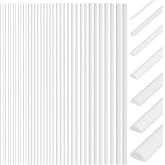 BENECREAT 56Pcs 7 Styles ABS Styrene Plastic Half Round Bar Rods, Solid Acrylic Dowel Rods Half Round ABS Plastic Rods for DIY Model Material, Architectural Model Making, DIY Sand Table