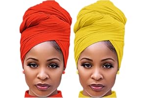 Harewom Head Wraps for Black Women Stretch Head Scarf Long African Hair Wraps Turban Headwraps Jersey Headbands