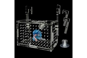 Acrylic Fish breeding Box,Clear Acrylic Aquarium Isolation Hatchery Feeding Boxes,Suspended Breeder Box for Fish Tank with Su