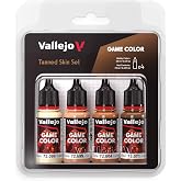 Vallejo - Tanned Skin Color Set, Game Color, 4 Bottles x 0.6 fl.oz. | Acrylic Game Color Set for Painting Fantasy, Historical, and Wargaming Miniatures, BSL System