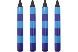 ASVP Shop Striped Jumbo Black Crayons - For Your Steve Josh Handy Dandy Notebooks (Blue Striped - Pack of 4)