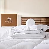 Pacific Coast Premium Goose Feather & Down Bed Pillows Queen Size 2-Pack, Hotel Quality Collection, Medium Support for Side & Back Sleepers