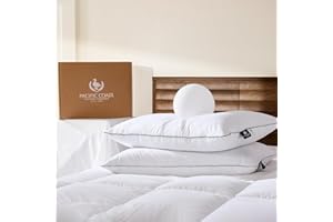 Pacific Coast Premium Goose Feather & Down Bed Pillows King Size 2-Pack, Hotel Quality Collection, Medium Support for Side & 