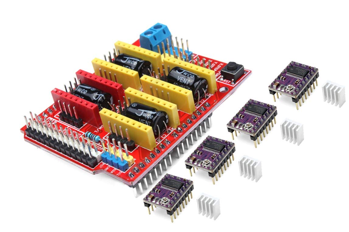 CNC Shield V3 Expansion Board + 4pcs DRV8825 Stepper Motor Driver Module for 3D Printer