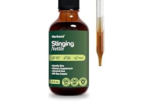 HERBANA MANUFACTURING Stinging Nettle Leaf and Root 4 fl oz Liquid Extract - Natural Urinary & Kidney Support for Man and Woman - Organic Urtica Dioica - High Potency Herbal Supplement - 60-Day Supply