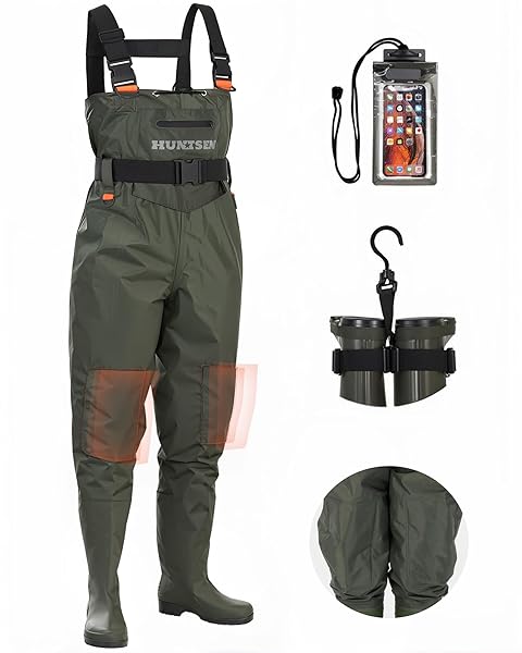 HUNTSEN FISHING WADERS FOR MEN WOMEN – 2-PLY...