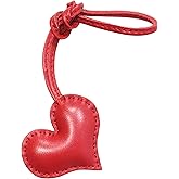 Fuerxy Hearts Bag Charm, Fashion Leather Heart Charms for Handbags Bag Accessories Purse Charms