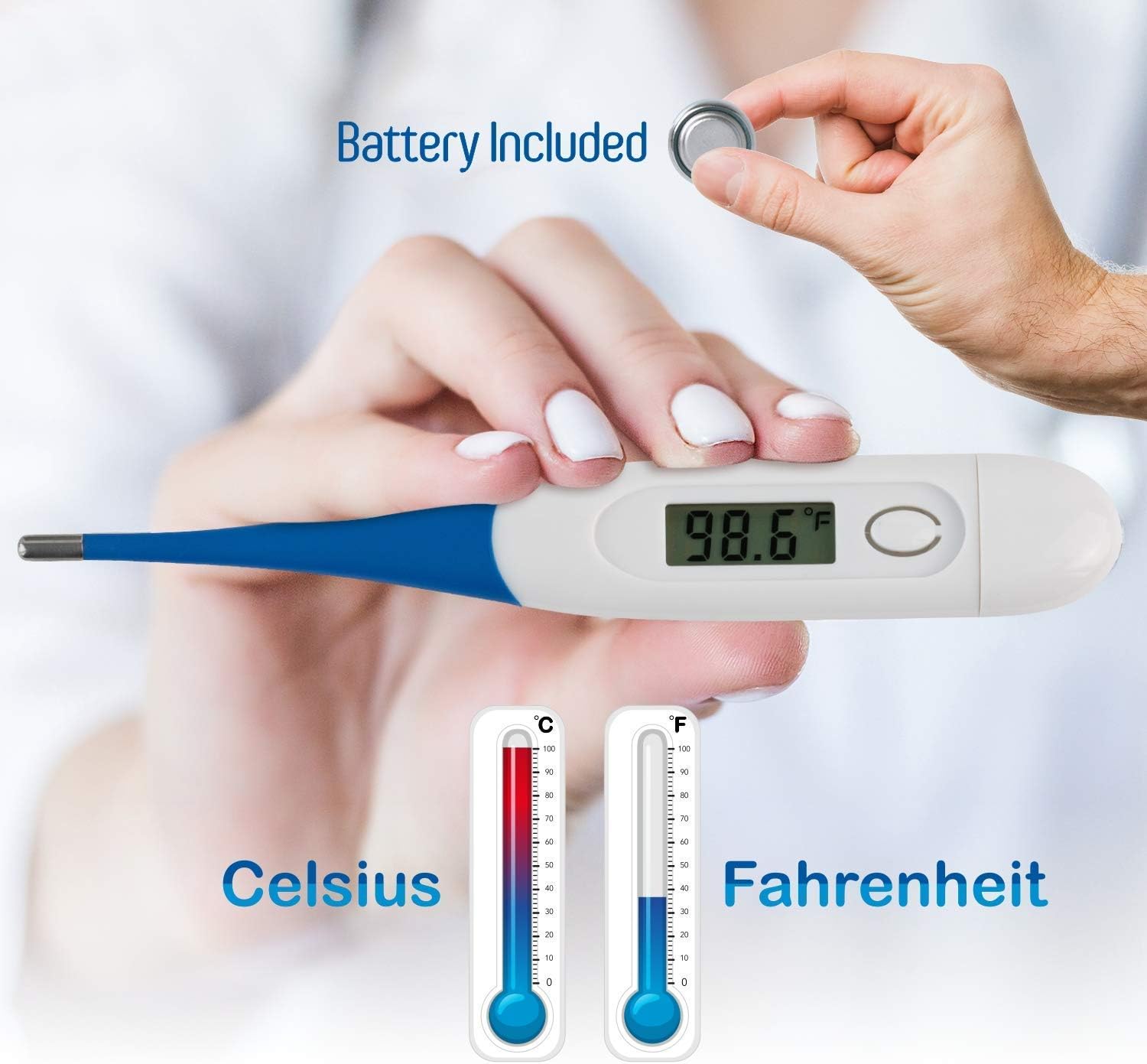 Thermometer, Digital Medical Thermometer for Baby Children and Adult Termometro - Fever Thermometer for Fever Accurate and Fast Readings - Oral and Rectal Fever Indicator for Children Adults & Babies: Health & Personal Care