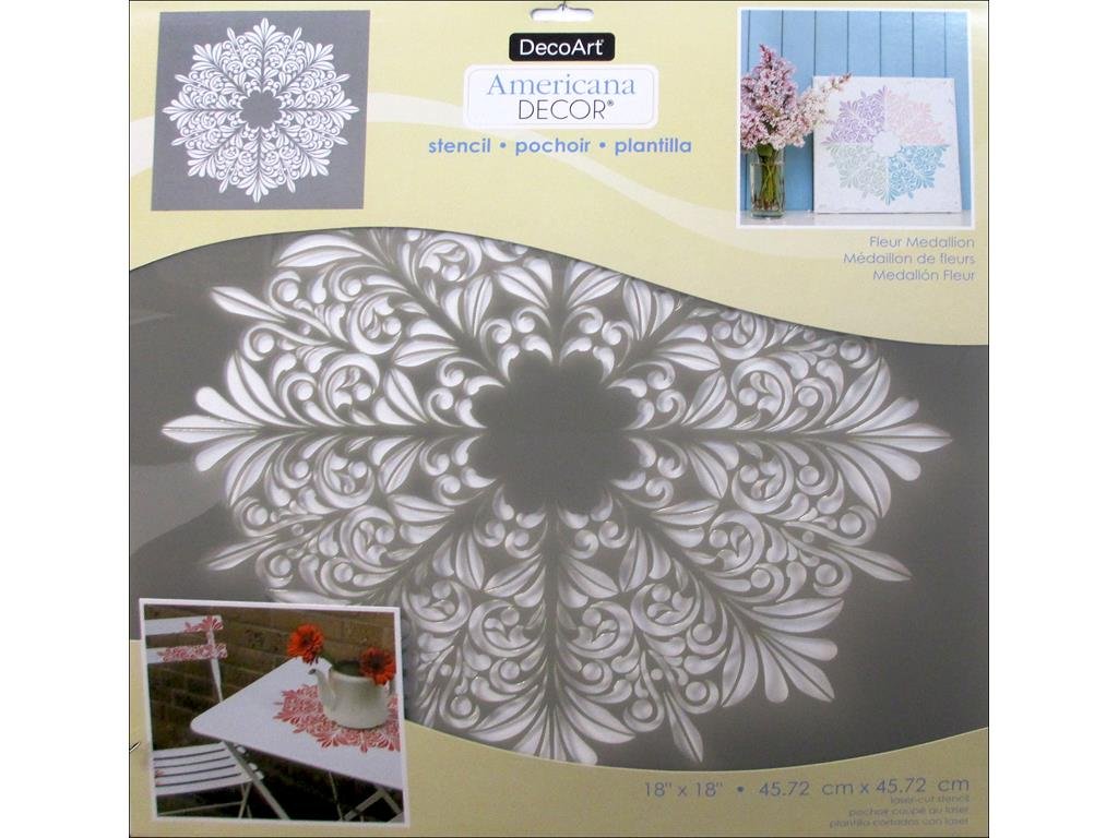 Decoart DECADS-K.414 Decor Stencil 18x18 Fmedalln Americana Stencil 18x18 Fmedallion