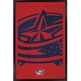 Trends International NHL Columbus Blue Jackets - Logo 25 Wall Poster, 22.4L x 14.7W, Black Framed Version
