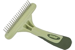Coastal Pet Safari Dog Single Row Rotating Pins Undercoat Rake Dog Grooming Rake - Gentle Dematting Comb for Dogs - Effective Deshedding Comb - Pet Grooming Tools - Single Row