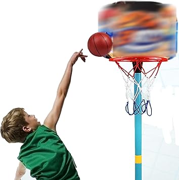 Amazon Co Jp 高さ調節可能なバスケットボールフープ 無料のバスケットボールフープとポンプ 150cm未満の子供に適しています 家族のスポーツ用品 スポーツ アウトドア