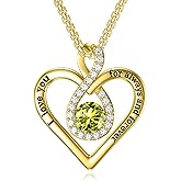 Zoeniya Gifts for Women Infinity Heart Birthstone Necklace for Women 12 Month Birthstone Pendant Necklace Forever Love Heart Jewlry Anniversary Mothers Day Birthday Gifts for Her Wife Girlfriend