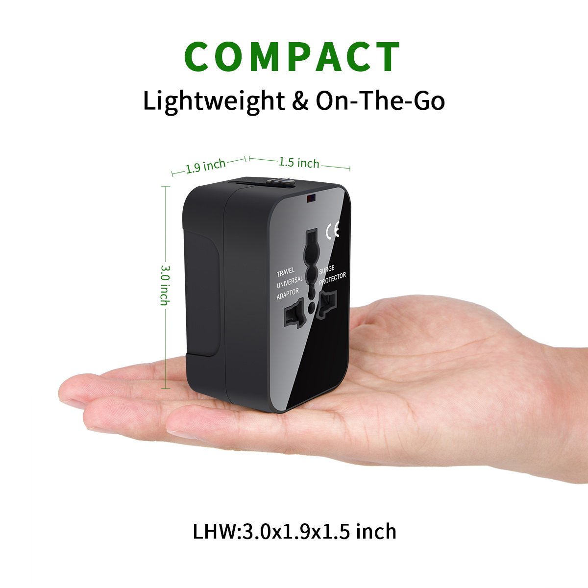 LIANSING Universal All in One Worldwide Travel Adapter Wall Charger AC Power with Dual USB Charging Ports for USA EU UK AUS