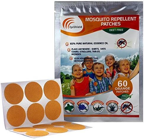 EpiShield Mosquito Repellent Patch 60 Pack - All Natural Deet Free 24 Hour Protection - Safe For Kids