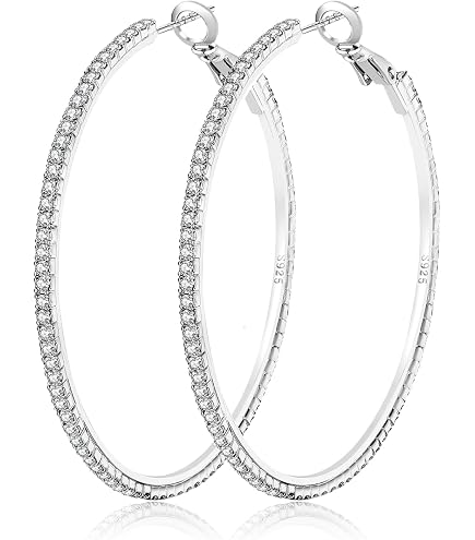 Bling Bling Leaf Tassel Hoop Earrings, Silvery Zircon Inlaid Copper Hypoallergenic Ear Jewelry Shiny Pendant Earrings For Women P25875800