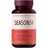 SEASON34 Multi-Symptom Menopause and Perimenopause Relief for Women 40+ | Hot Flashes, Night Sweats, Mood & Libido Support | Plant-Based Hormone Support + Black Cohosh | Hormone-Free, 60 Ct
