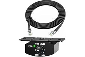Bass Control Knob Remote Amplifier Replacement Bass Controller Car Audio Adjustable with 6-pin Extension Cord for Subwoofer -