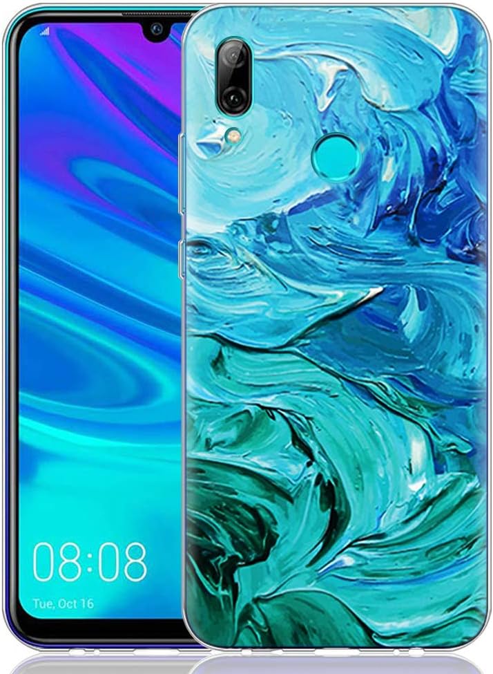 ZhuoFan Huawei P Smart 2019 Case, Phone Case Transparent Clear with Pattern Ultra Slim Shockproof Soft Gel TPU Silicone Back Cover Bumper Skin for Huawei P Smart 2019 Smartphone (Graffiti)