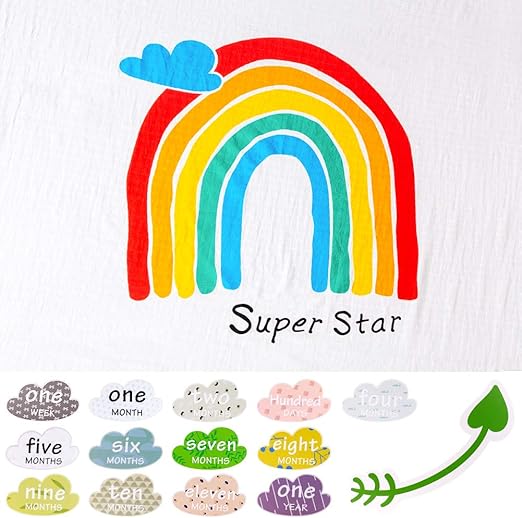 rainbow milestone blanket