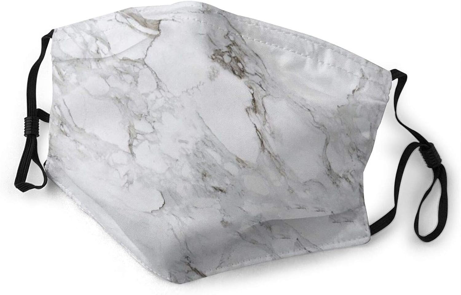 Adjustable Face Cover Mask with Filter, Calcutta Marble Grey Marble