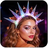 CAKURE Light Up Headband Led Crown Headbands Rave Headpiece Hair Accessories for Women