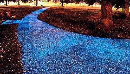 Glow in the Dark Home and Garden Fish Tank Aquarium Decorative Pebble Sand Gravel Rock (3-5mm, Sky Blue)