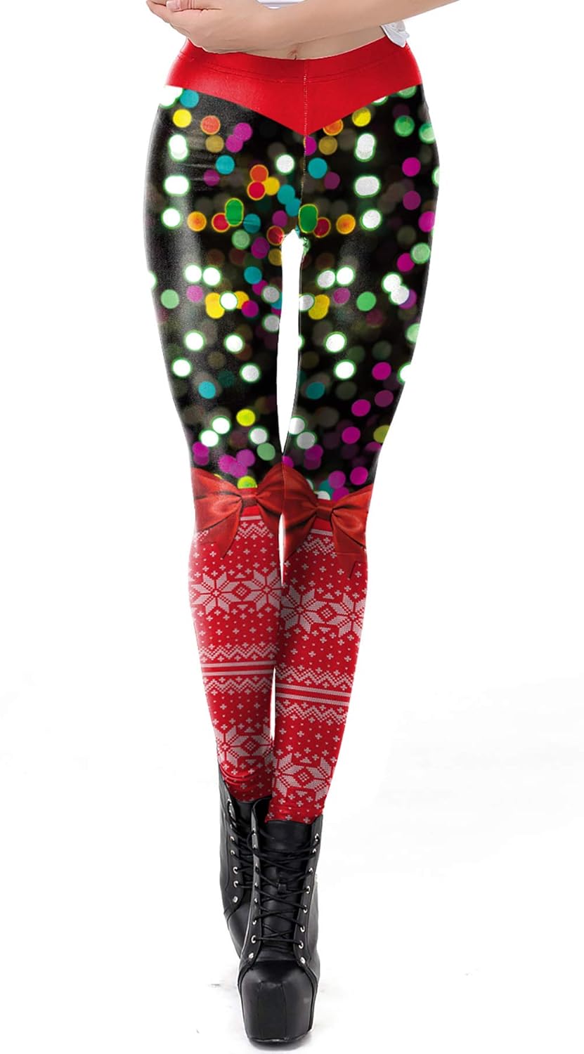 christmas printed leggings