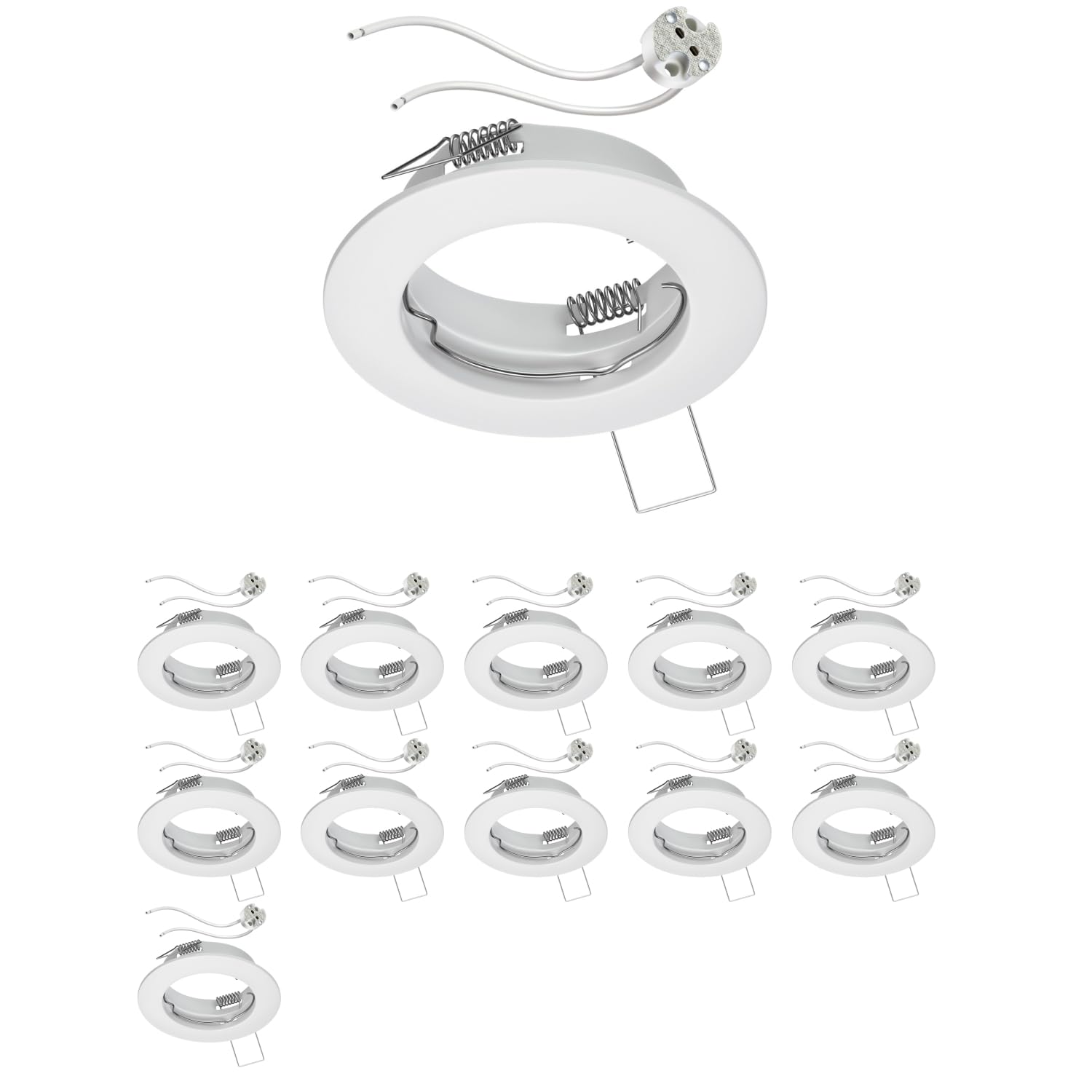 ledscom.de 12 Ceiling recessed Frames Fere recessed Frame White matt (LED/halogen/MR16/50mm) incl. GU5.3 Socket — image 1