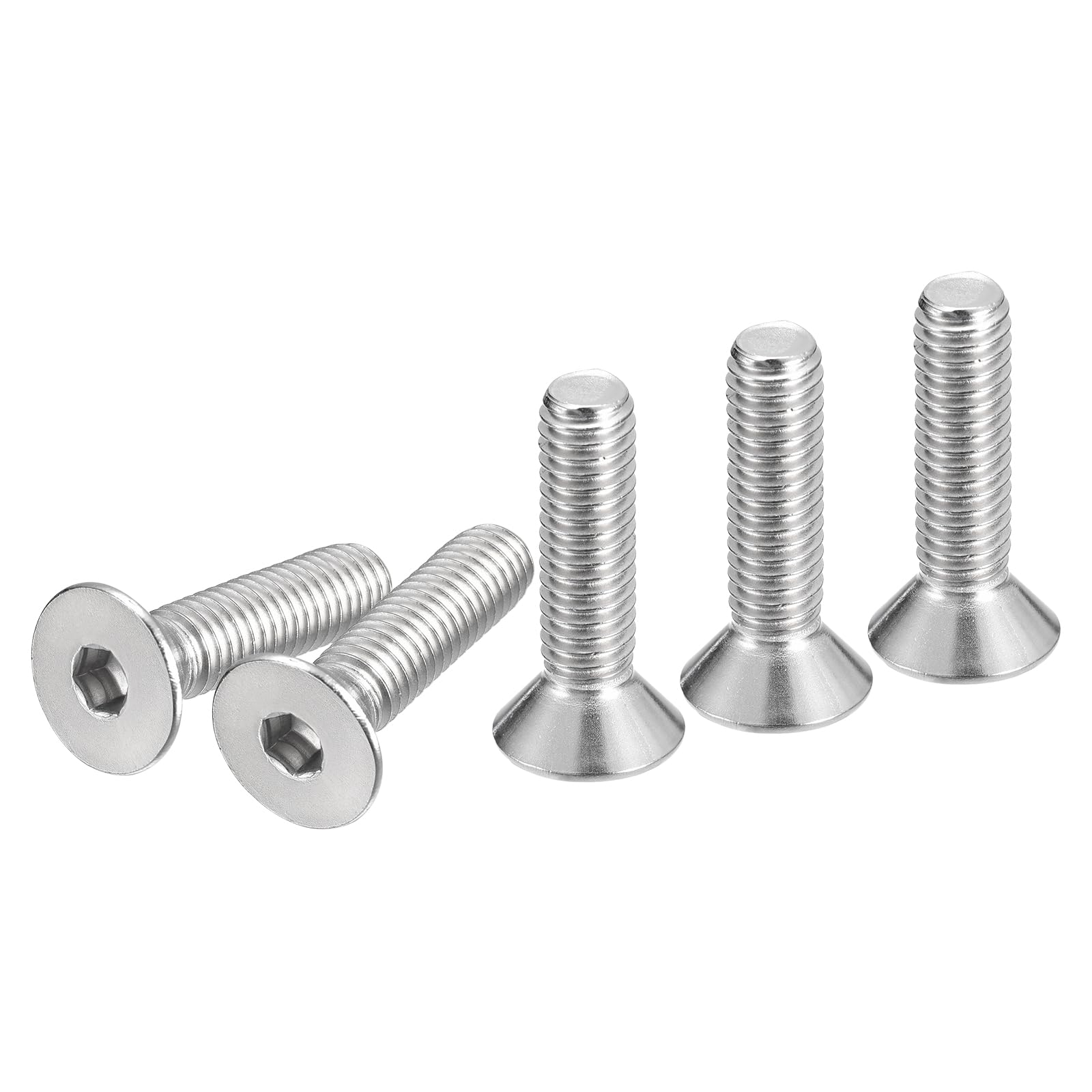 DTGN 3/8-16 x 1-1/2" Flat Head Socket Cap Screws, 10 Pack 304 Stainless Steel Hex Socket Flat Head Screws, Full Thread, Countersunk Bolts