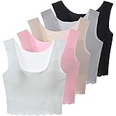 Amuhou Girls Crop Cami Training Bras with Padded Sleeveless Teens Vests