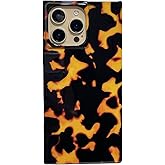 RoyMonkey Tortoise Shell Flame Print for iPhone 16 Pro Max Case Rectangular Glossy Phone Case Trendy Women Men Shockproof Protective Cover for iPhone 16 Pro Max 6.9"