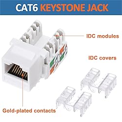 Hoteam Cat6 Cable RJ45 Keystone Jack UTP Modular