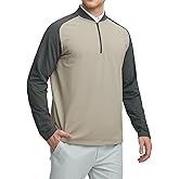M MAELREG Quarter Zip Pullover Men Moisture Wicking Micro Fleece Performance Raglan Collarless Golf Sweatshirts for Men