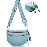 Bum Bags for Women Nylon Crossbody, Spacious Fanny Packs Belt Bag Large Sling Bag with Adjustable Strap (Blue)