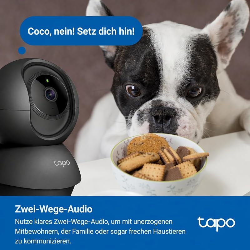 C201 360° WLAN-Überwachungskamera für Innenräume, 1080P, Nachtsicht, Bewegungserkennung, Zwei-Wege-Audio, kompatibel mit Alexa & Google Assistant, für Babys/Haustiere
