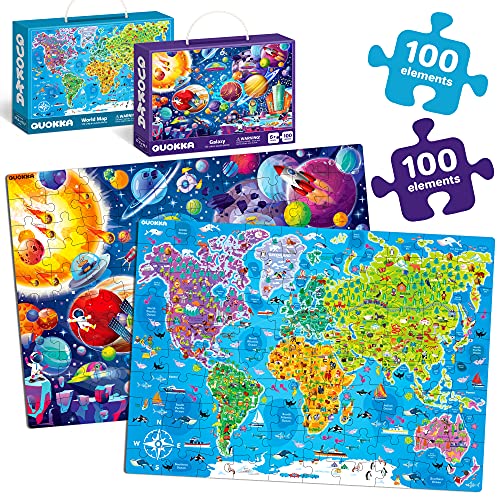 QUOKKA 100 Pieces Jigsaw Puzzles for Kids Ages 48 Big Floor Puzzles