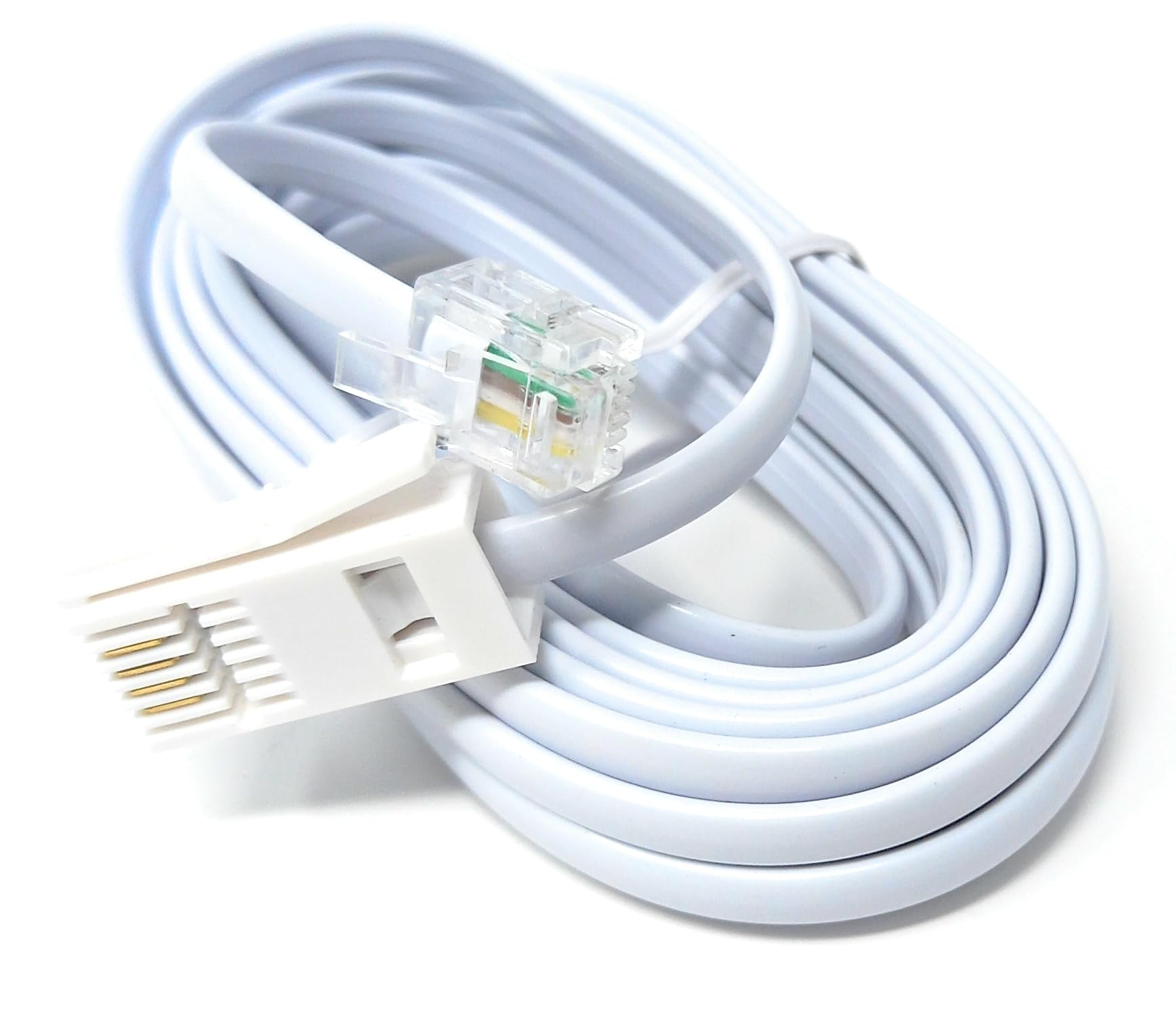 DRUT 3m BT to RJ11 4 Wire (431A) Male to Male UK Telephone Modem Lead Cable (10ft. White)