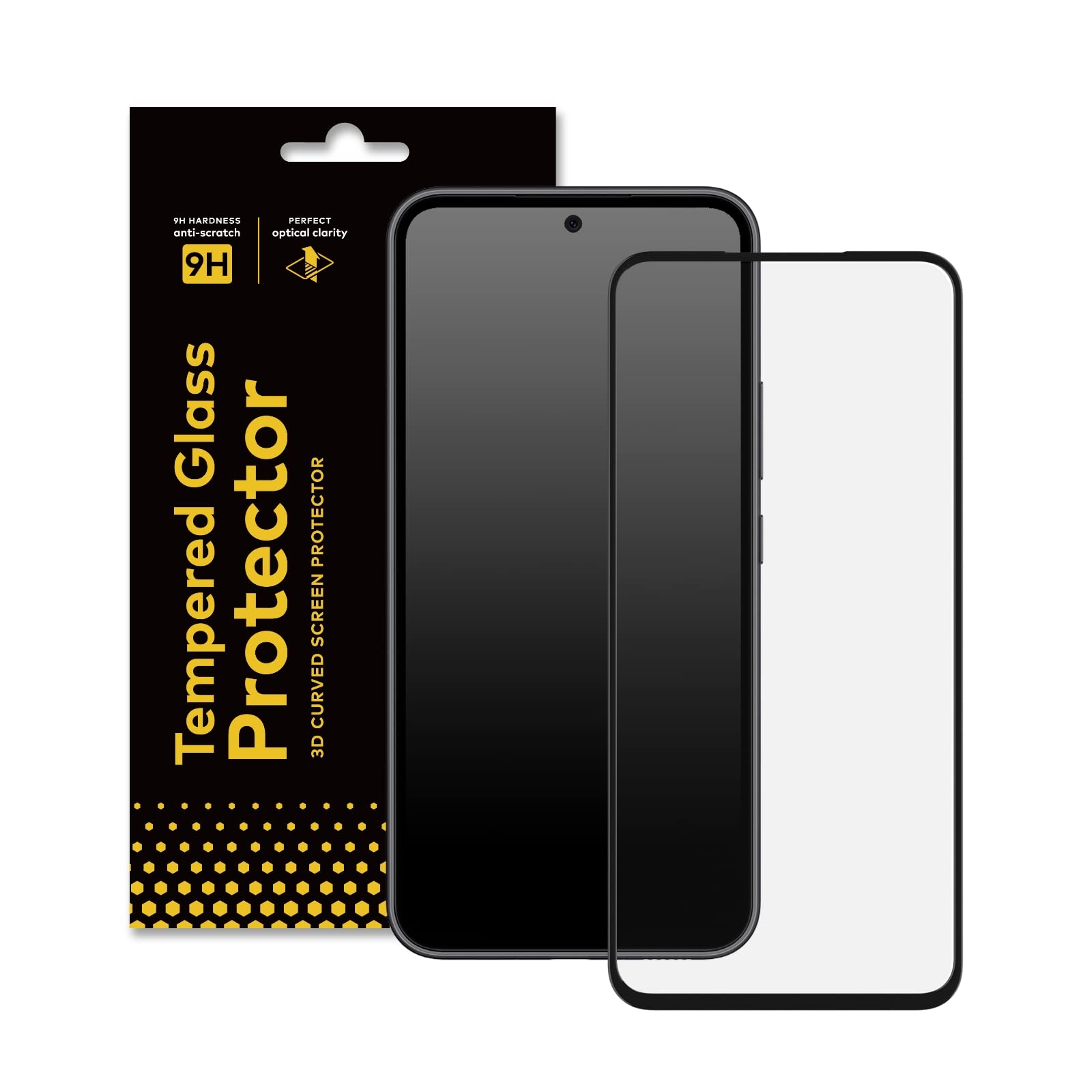 RHINOSHIELD Screen Protector Compatible with [Galaxy A54] | 9H 3D Curved Edge to Edge Tempered Glass - Full Coverage Clear and Scratch Resistant Screen Protection