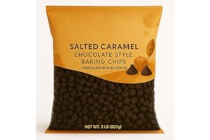 MASHBOX Chocolate Style Salted Caramel Flavored No Sugar Added Baking Chips, Gluten Free, Bulk, 32 oz Bags (2 LB)